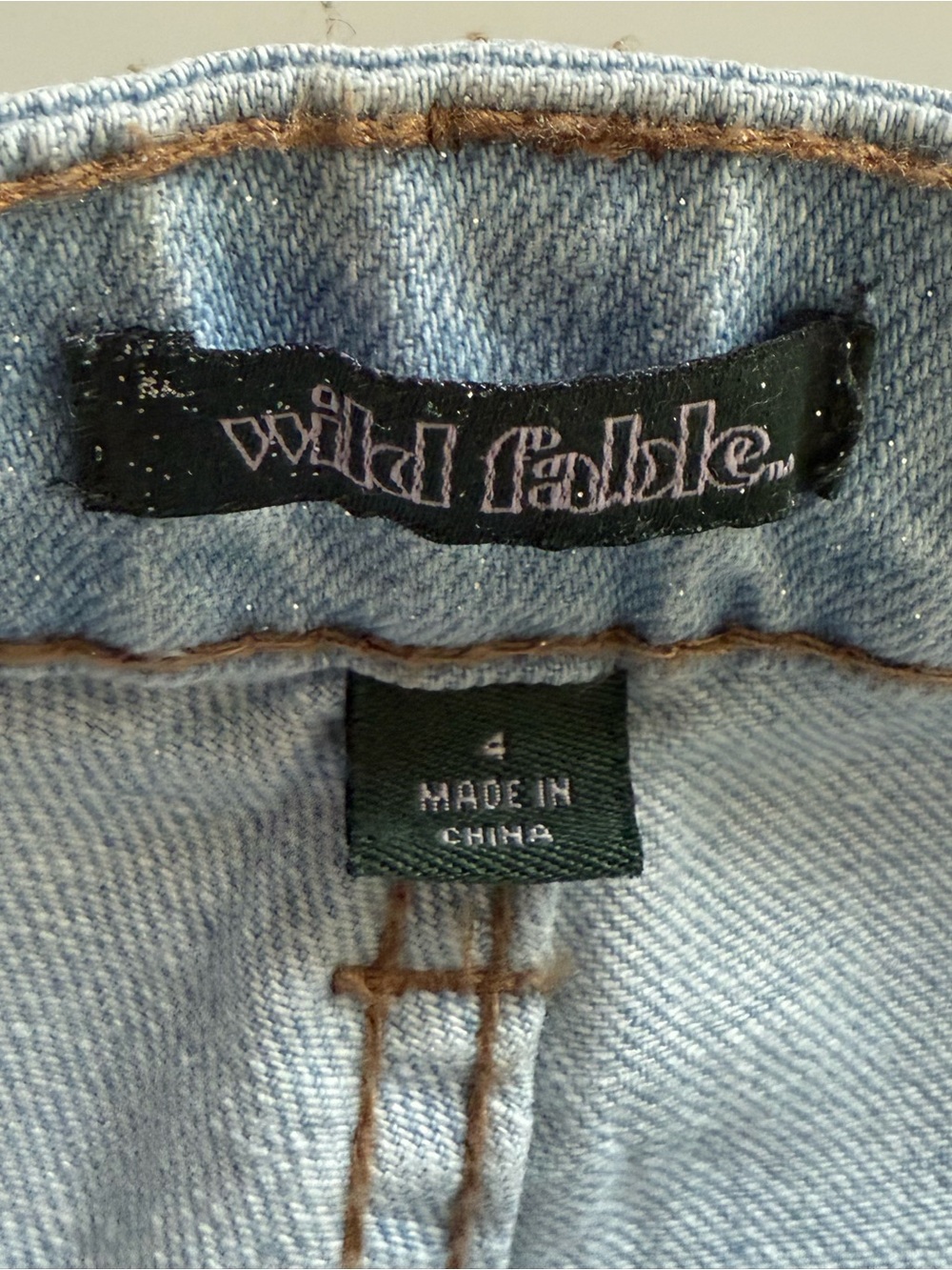 wild fable Light Blue Straight Leg Jeans for womens size 4 with shimmer - Picture 3 of 14